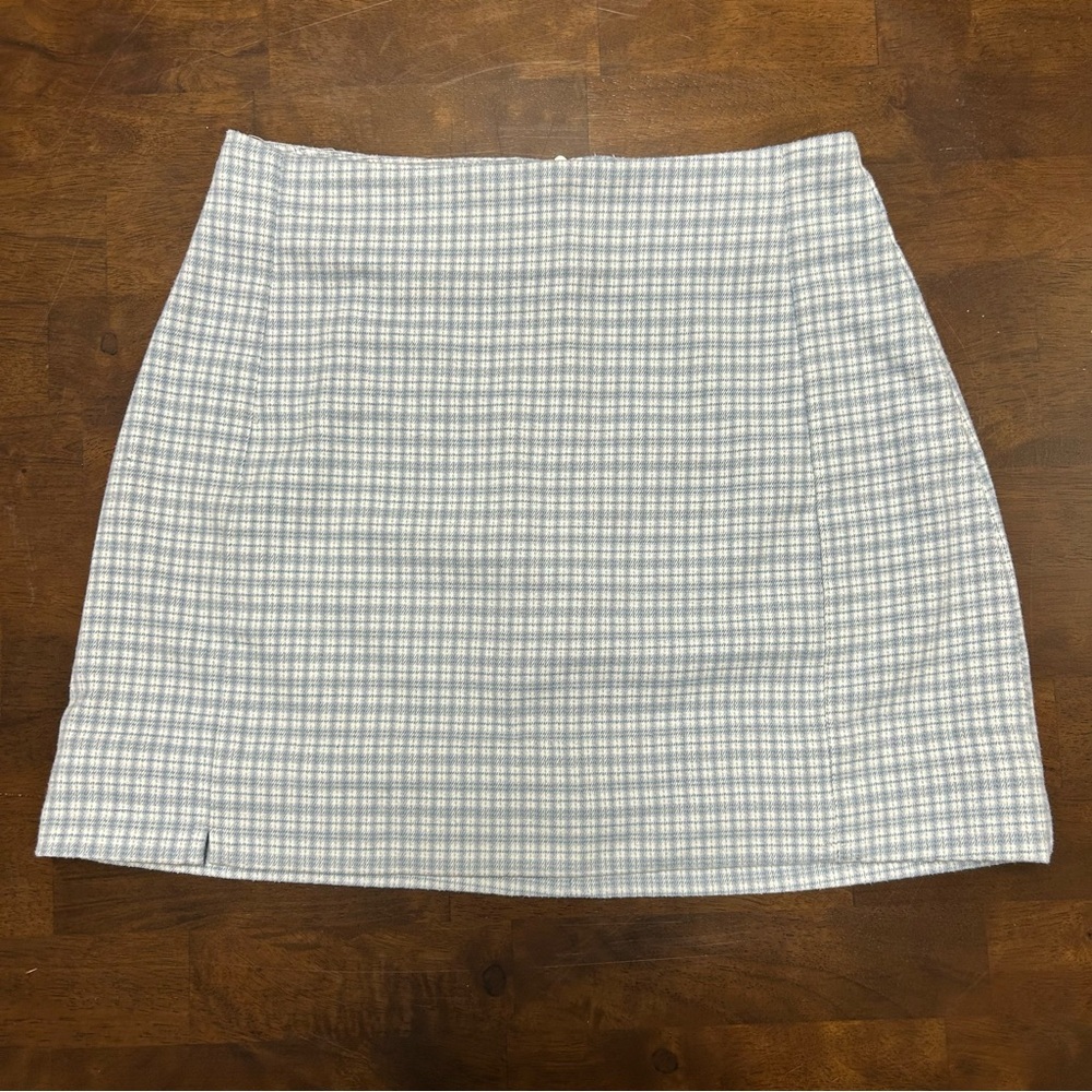 Brandy Melville Light Blue Plaid mini skirt